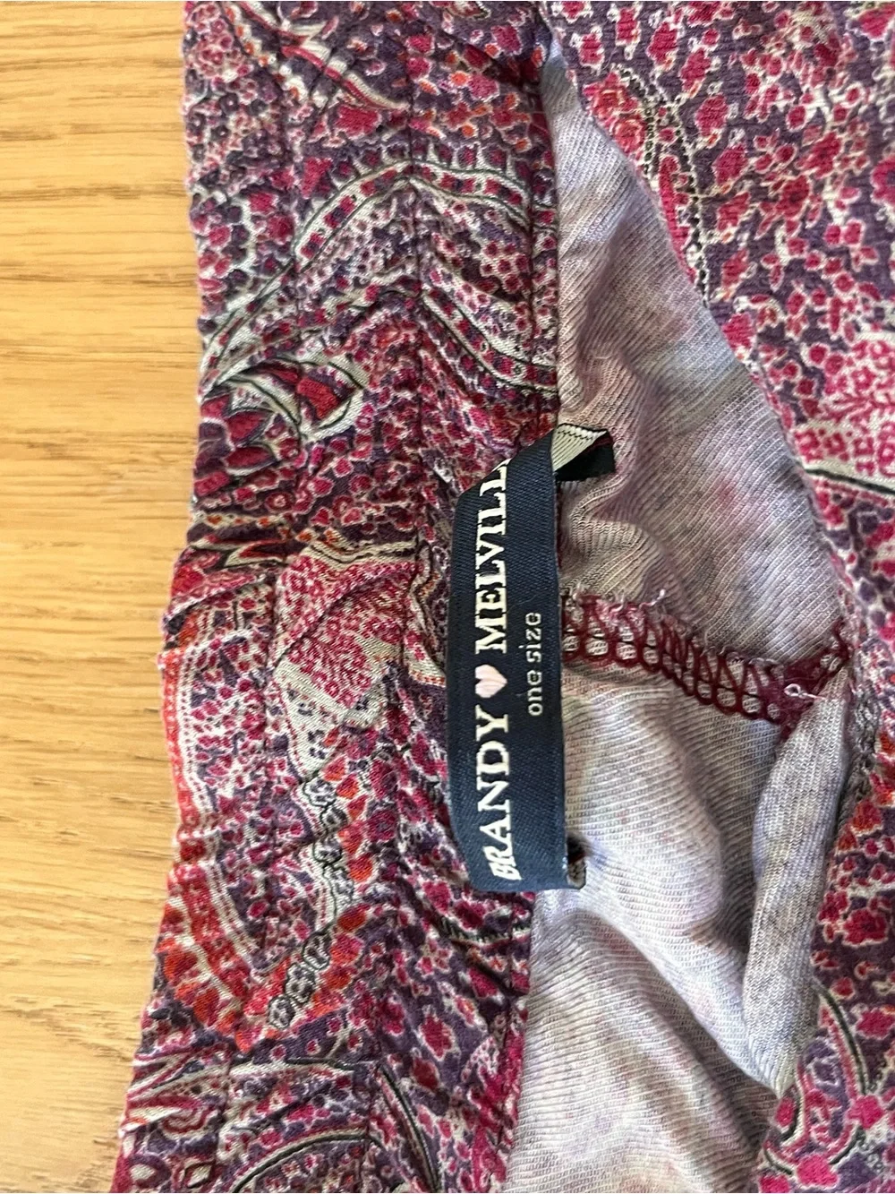 Brandy Melville Mauve Paisley Boho Relaxed Drawstring Culottes Joggers
